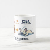 Tasse de routine quotidienne Zoomies à Coma drôle  (Centre)