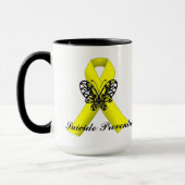 Tasse de ruban de papillon de conscience de (Gauche)