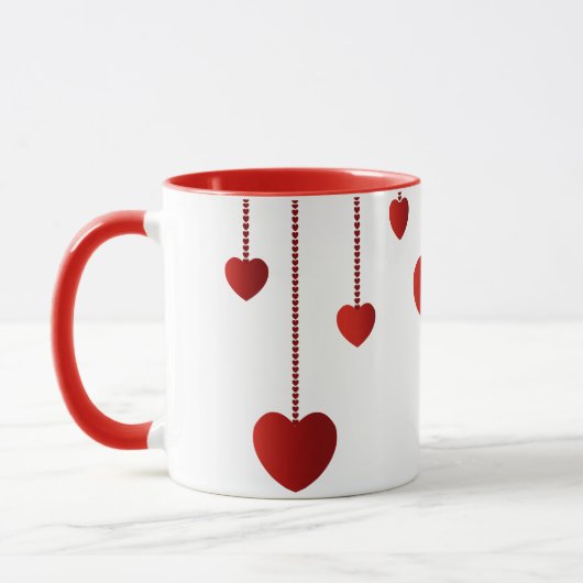 Tasse de Saint-Valentin avec des coeurs (Gauche)