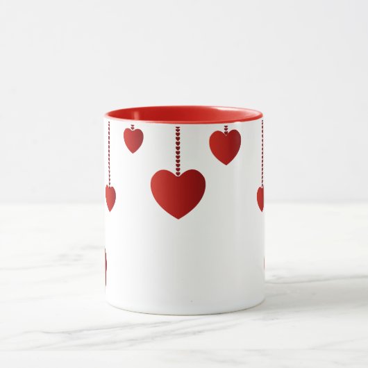 Tasse de Saint-Valentin avec des coeurs (Centre)