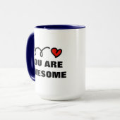 Tasse de Saint-Valentin avec le modèle personnel (Devant gauche)