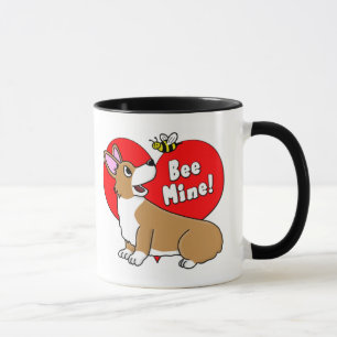 Tasse de Saint-Valentin de corgi de mine d'abeille