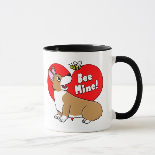 Tasse de Saint-Valentin de corgi de mine d'abeille (Droite)