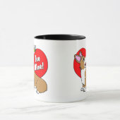 Tasse de Saint-Valentin de corgi de mine d'abeille (Centre)