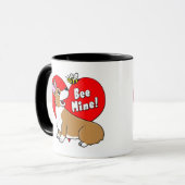 Tasse de Saint-Valentin de corgi de mine d'abeille (Devant gauche)