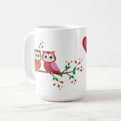 Tasse de Saint-Valentin de couples de hibou (Devant gauche)