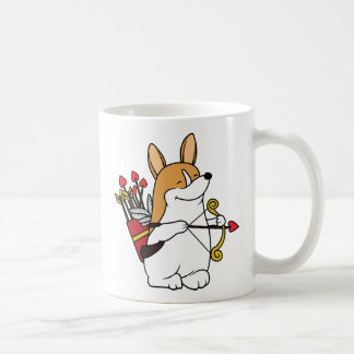 Tasse de Saint-Valentin de cupidon de corgi