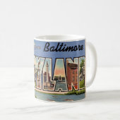 Tasse de salutation rétro Baltimore Maryland (Devant droit)