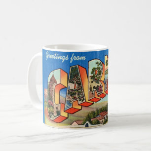 Tasse de salutation rétro Carmel Californie