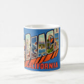Tasse de salutation rétro Long Beach, CA (Devant droit)
