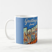 Tasse de salutation rétro Long Beach, CA (Gauche)