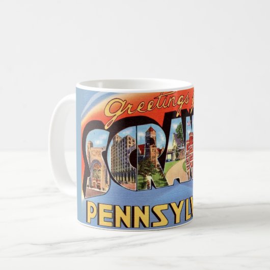 Tasse de salutation Rétro Scranton PA (Devant gauche)