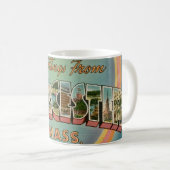 Tasse de salutation rétro Worcester MA (Devant droit)