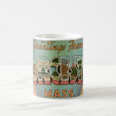 Tasse de salutation rétro Worcester MA (Centre)