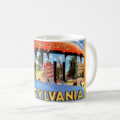 Tasse de salutation vintage Scranton PA (Devant droit)
