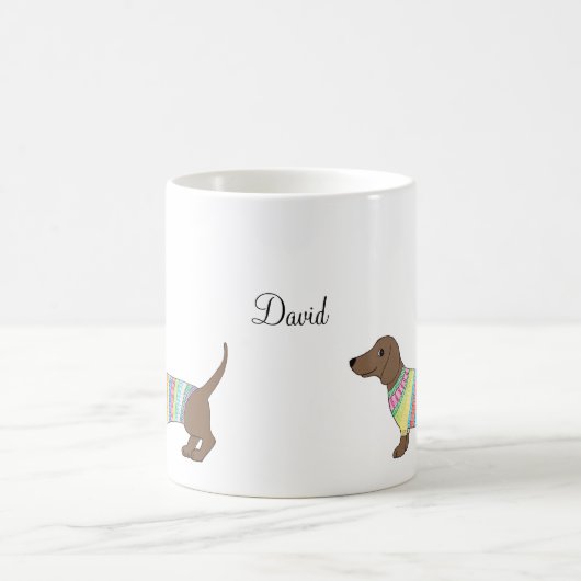 Tasse de saucisse de teckel personnalisée par (Centre)
