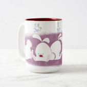 Tasse de service de mini-messages de lapins (rose) (Devant gauche)