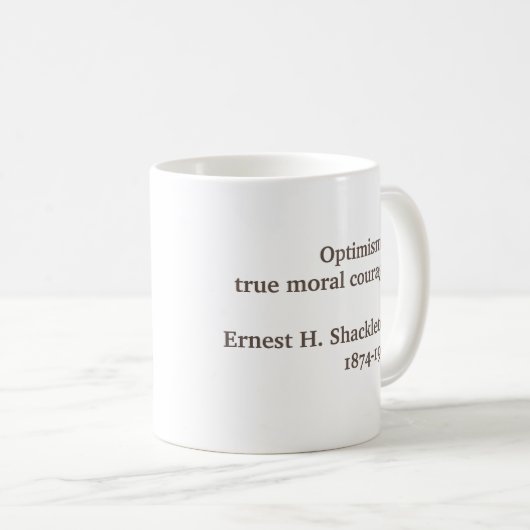 Tasse de Shackleton - décrivez et citation de (Devant droit)