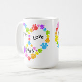 tasse de signe de paix de coeur ! Empreintes de (Devant gauche)