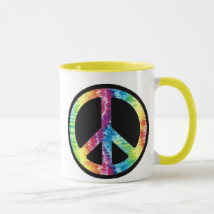 Tasse de signe de paix de colorant de cravate