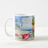 Tasse de signe de plage de Pensacola et d'anges (Gauche)