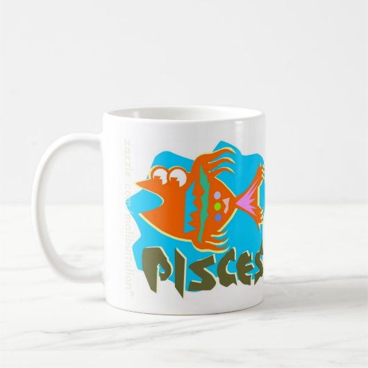 Tasse de signe de zodiaque de Poissons (Gauche)
