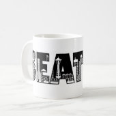 Tasse de silhouette d'horizon de ville de Seattle (Devant gauche)