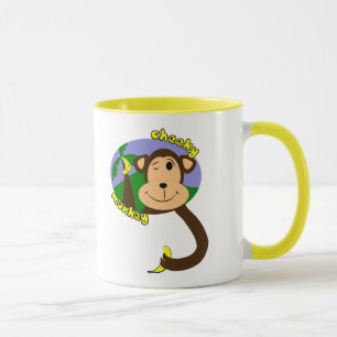 Tasse de singe de bande dessinée