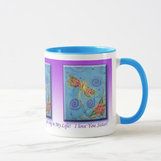 Tasse de siter de gratitude de libellule peinte (Droite)