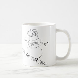 Tasse de snowboarding de bonhomme de neige