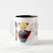 Tasse de soeurs de Kokeshi (Devant gauche)