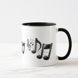 Tasse de sonnerie avec les notes musicales