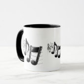 Tasse de sonnerie avec les notes musicales (Devant gauche)