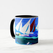 Tasse de sonnerie "de bateaux à voile" (Devant gauche)
