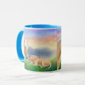 Tasse de sonnerie de chevaux de fjord au repos (Devant gauche)