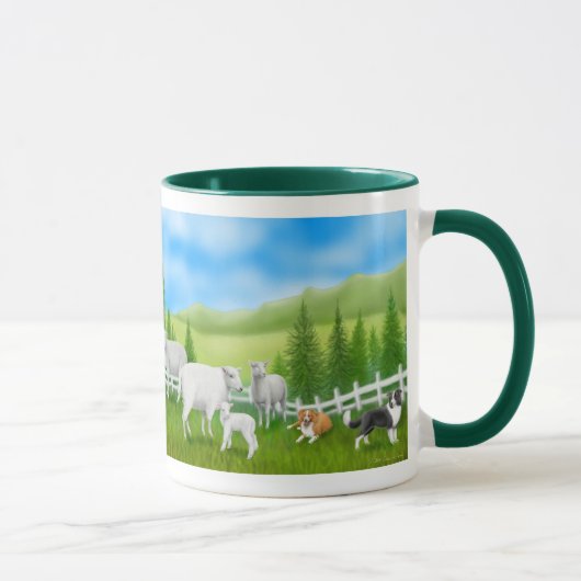 Tasse de sonnerie de colleys de moutons et de (Droite)