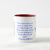 Tasse de sonnerie de Thomas Jefferson de valeurs (Centre)