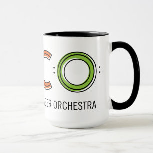 tasse de sonnerie du TACO 15oz - blanc et noir