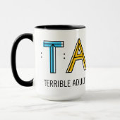 tasse de sonnerie du TACO 15oz - blanc et noir (Gauche)