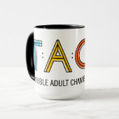 tasse de sonnerie du TACO 15oz - blanc et noir (Devant gauche)