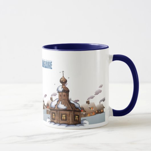Tasse de sonnerie. Hiver en Ukraine (Droite)
