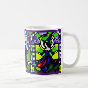 Tasse de sorcière d'Halloween en verre teinté
