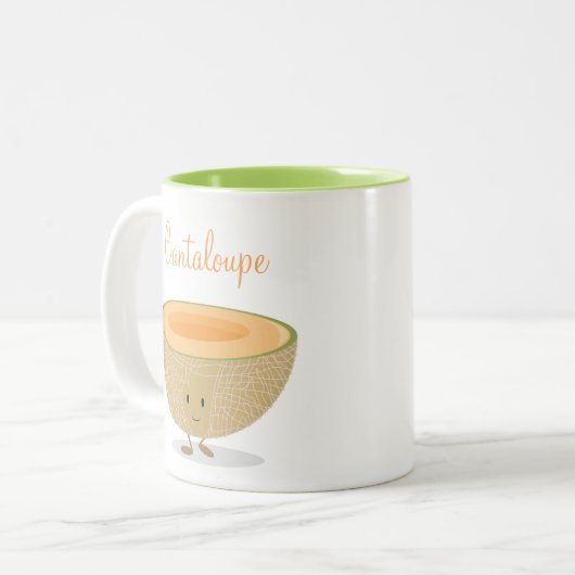 Tasse de sourire de cantaloup avec des mots (Devant gauche)