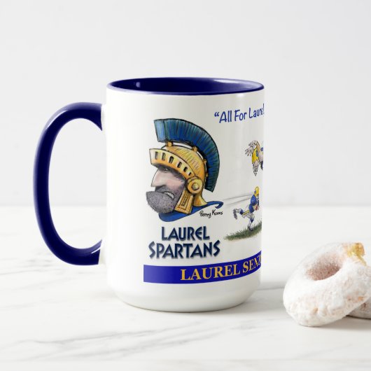 Tasse de Spartan de l'école secondaire supérieure (Avec donut)