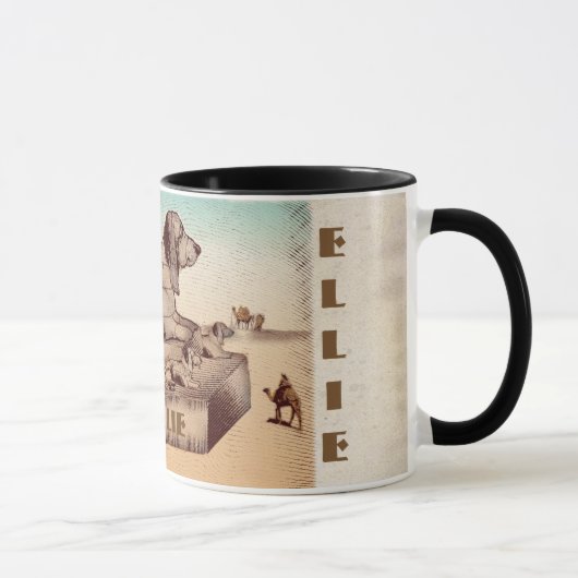 Tasse de sphinx de basset - personnalisable (Droite)