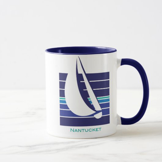 Tasse de Square_Nantucket de bleus de bateau (Droite)