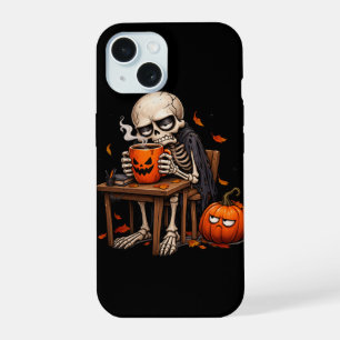 Tasse de Squelette Buvant une Citrouille Halloween