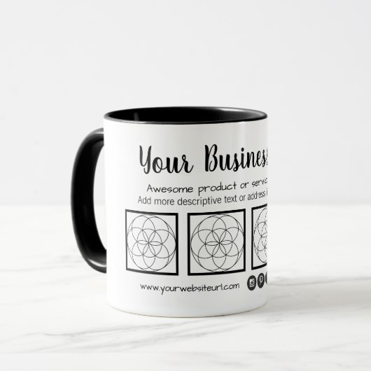 Tasse de style de carte de visite avec 4 photos (Devant gauche)