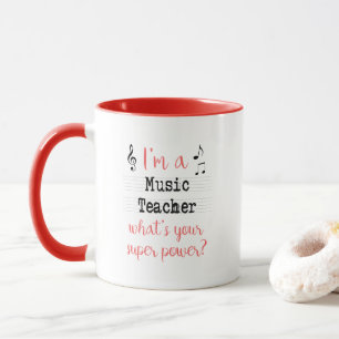 Tasse de super pouvoir de professeur de musique