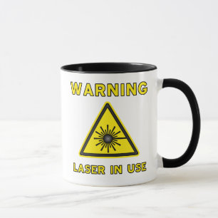 Tasse de symbole d'alerte laser